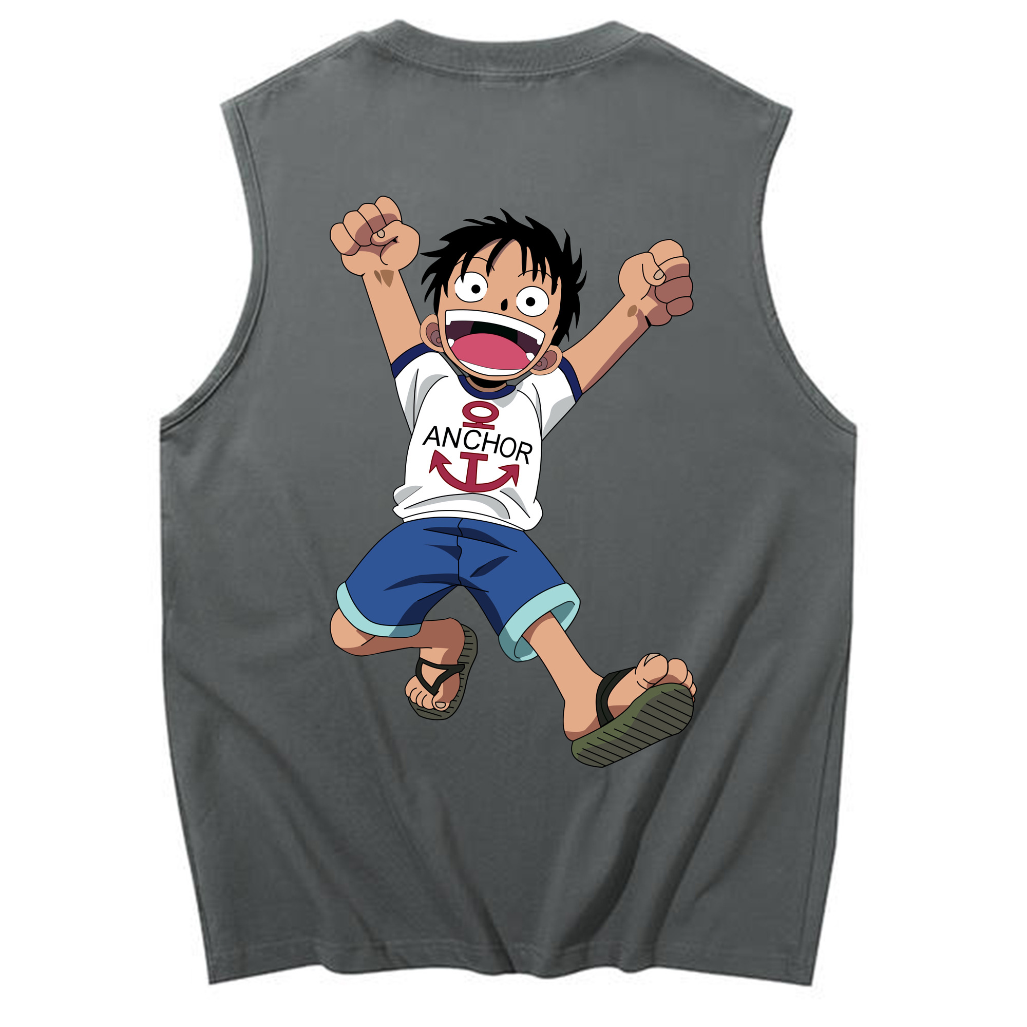 ワンピース モンキー・D・ルフィ ONE PIECE Monkey D. Luffy コットン100％タンクトップ（背面プリント）
